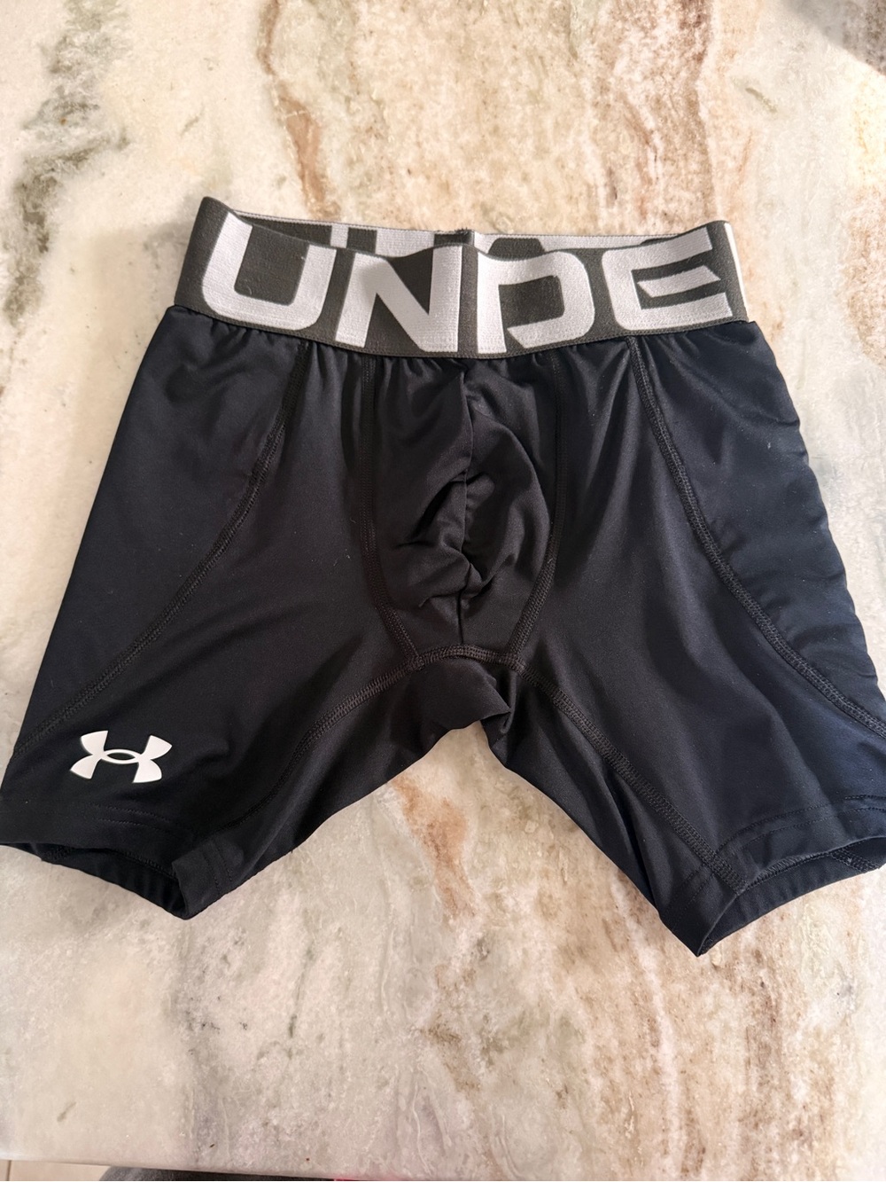 Under Armour Black Youth Compression Shirts Briefs with Gray Waistband